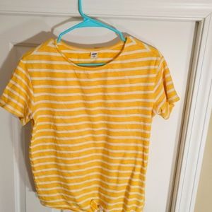 Old Navy Yellow with small white striped top